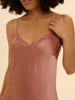 Love Me Lace Trim Silk Top - Smokey Pink