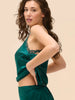 Love Me Lace Trim Silk Top - Emerald