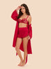 Love Me Silk Long Kimono - Opera Red