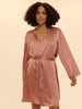 Love Me Silk Long Kimono - Smokey Pink