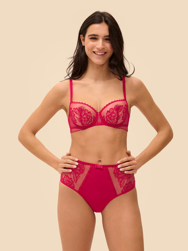 Romance Retro Brief Panty Cranberry Simone Perele