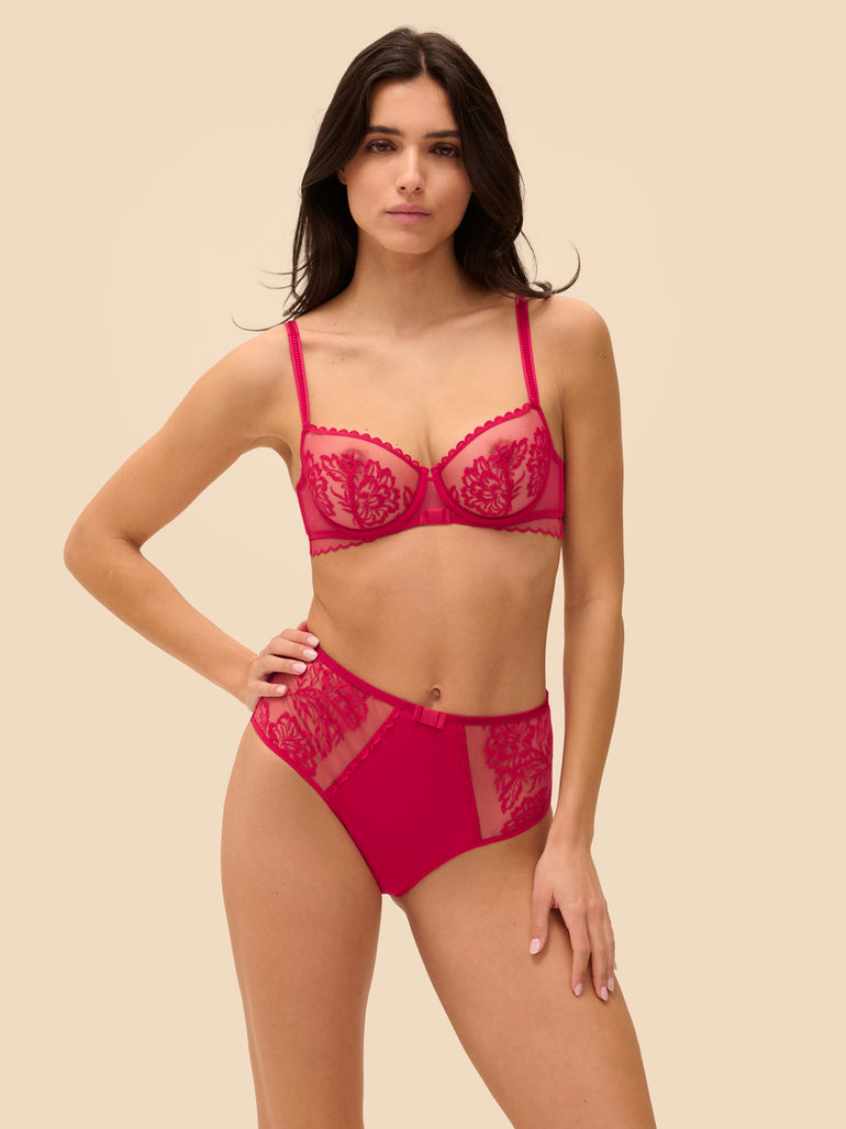 Romance Retro Brief Panty Cranberry Simone Perele