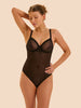 Plume Underwire Bodysuit - Black