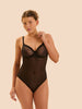 Plume Underwire Bodysuit - Black