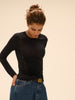 Elise Long Sleeve Top - Black