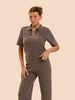 Lea Short Sleeve Top - Chestnut