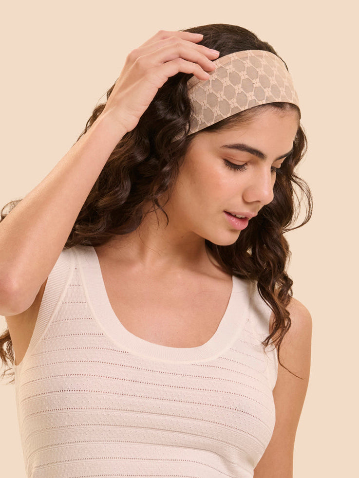 Plume Headband Peau Rose Simone Perele