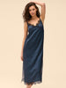 Satin Secrets Long Nightdress - Feline Blue