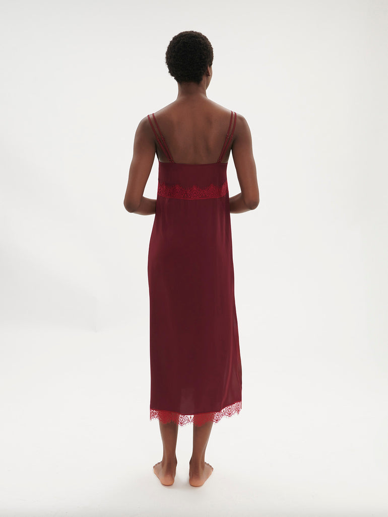 Satin Secrets Long Nightdress Spinel Red Simone Perele