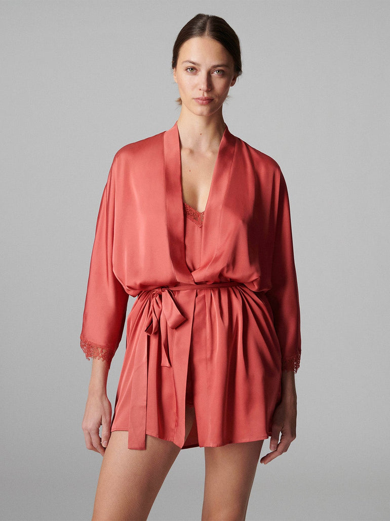 Satin Secrets Kimono Quartz Pink Simone Perele