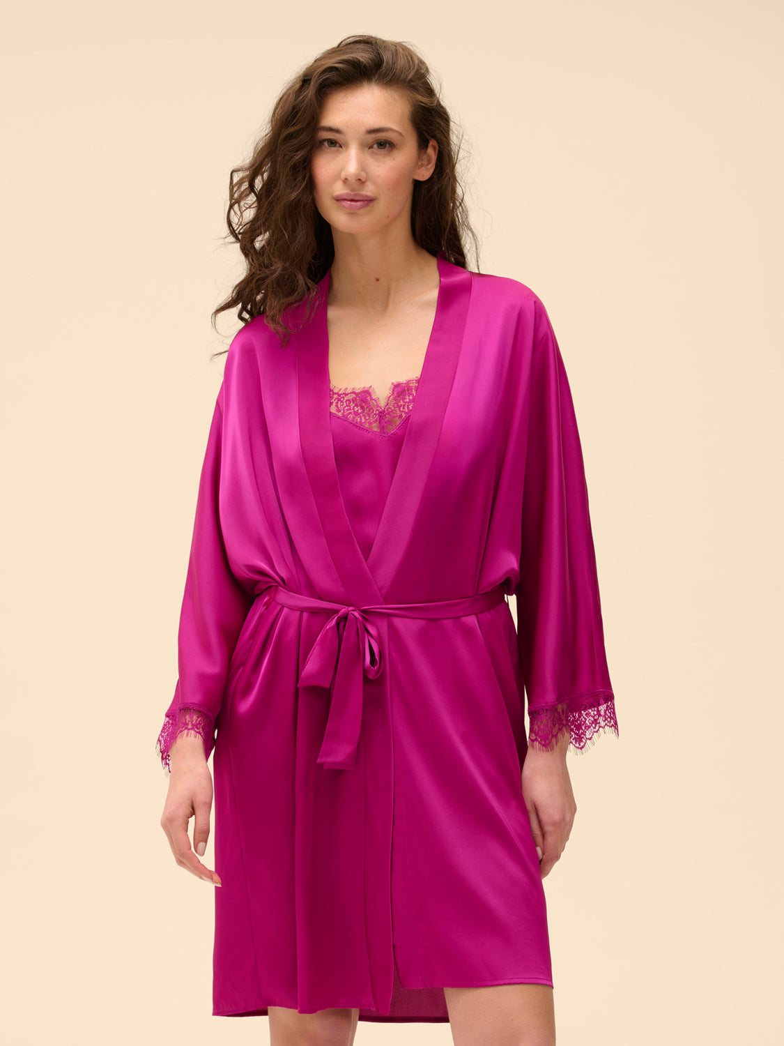 Satin Secrets Long Kimono Azalea Simone Perele