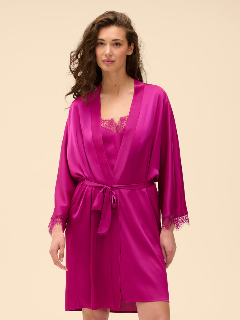 Satin Secrets Long Kimono Azalea Simone Perele
