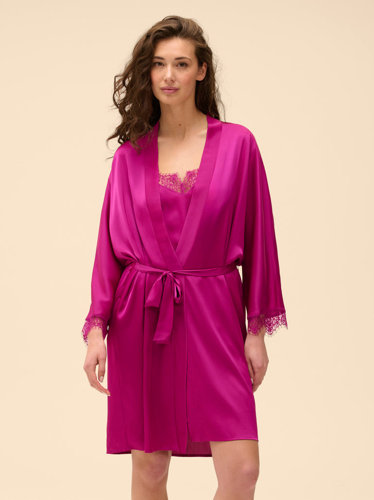 Satin Secrets Long Kimono Azalea Simone Perele