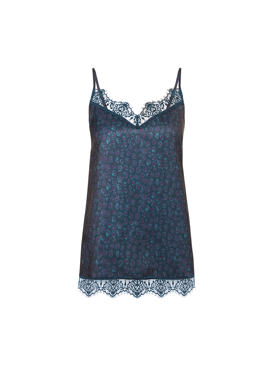 Satin Secrets Top - Feline Blue