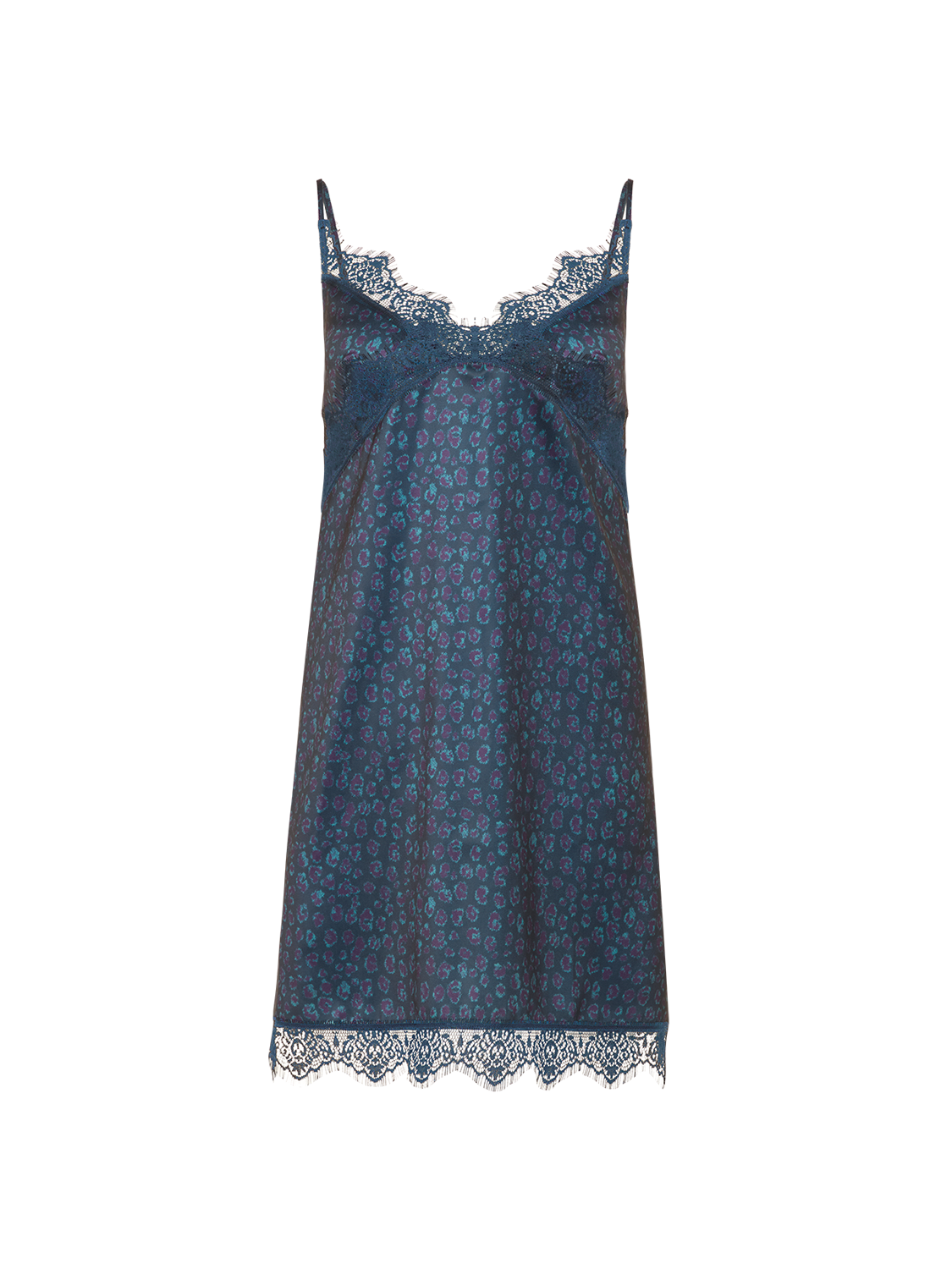Satin Secrets Nightdress - Feline Blue