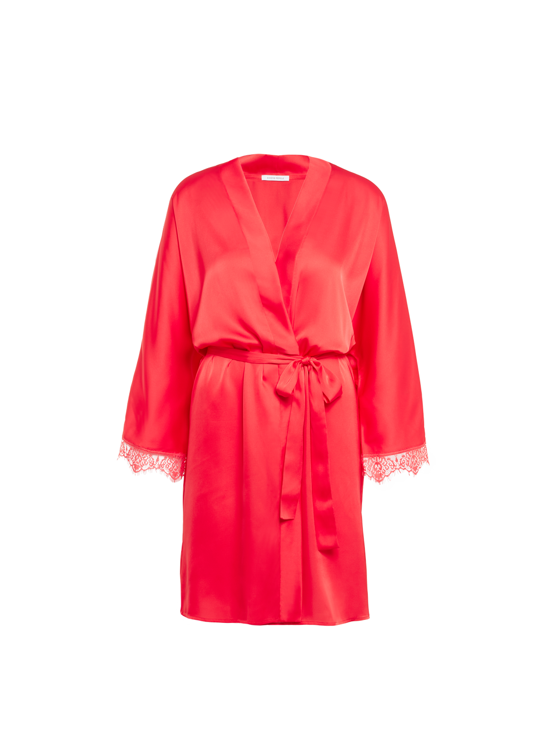 Satin Secrets Long Kimono - Flamingo