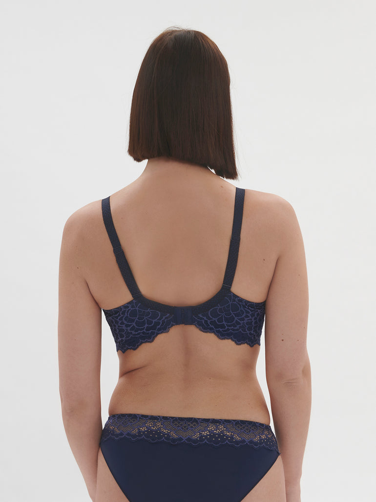 Caresse 3D Plunge Bra Ink Blue Simone Perele