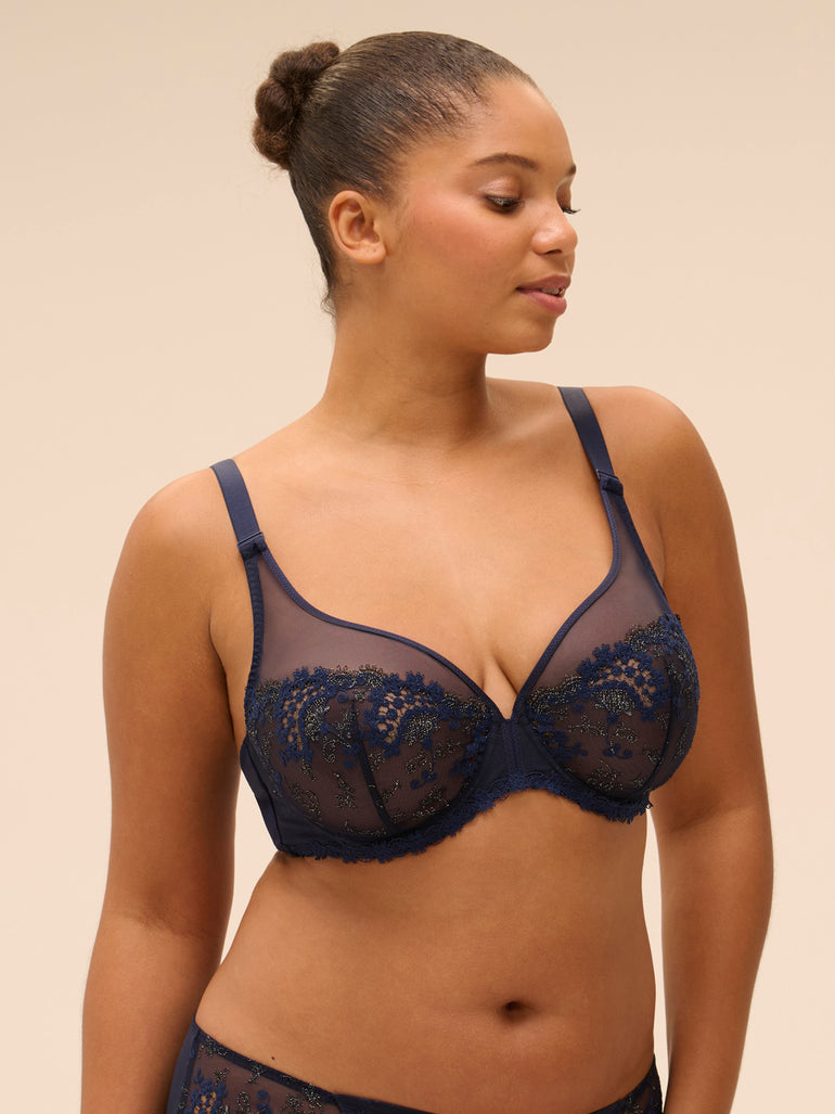 Wish Full Coverage Plunge Bra Sapphire Simone Perele