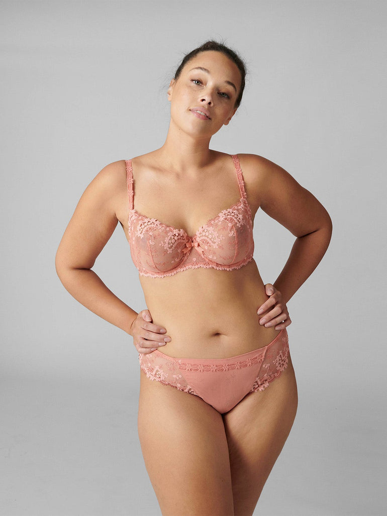 French Plus Size C Cup Underware Sexy Jacquard Half Cup Bra