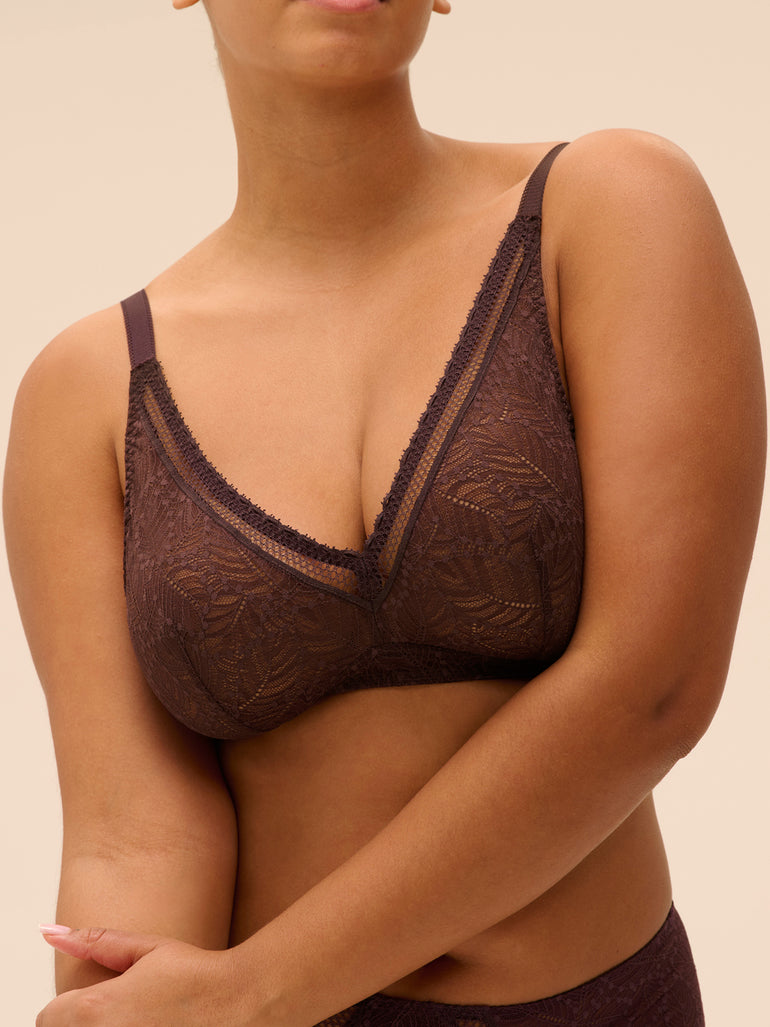 Simone Perele Comete Wireless Triangle Bra Dark Brown