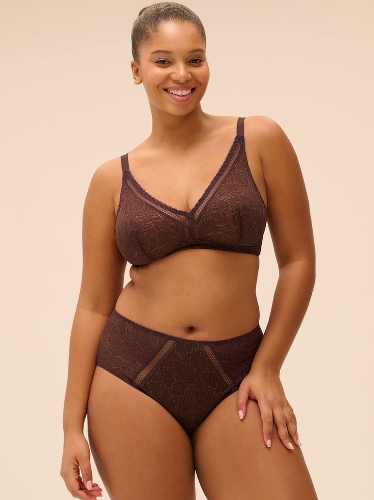 Simone Perele Comete Wireless Triangle Bra Dark Brown