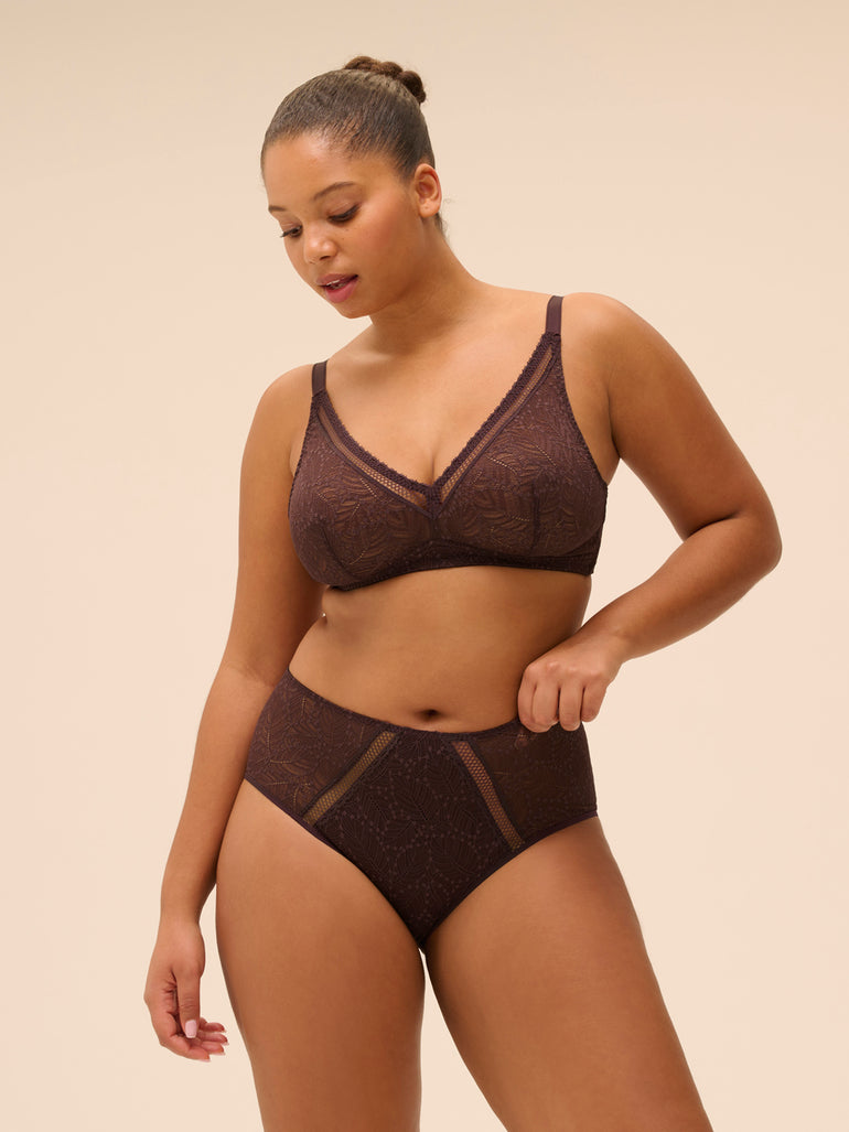Simone Perele Comete Wireless Triangle Bra Dark Brown