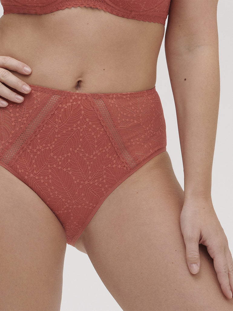 Canopée rose cotton high-waisted panty