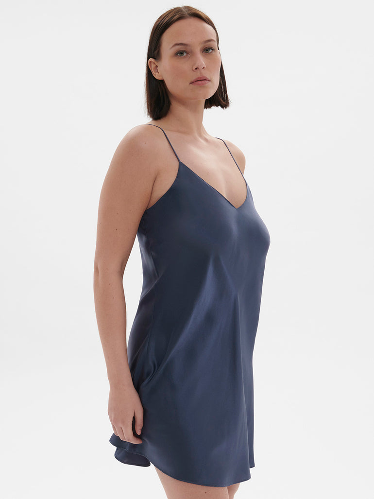 Dream Silk Dress Cinder Blue Simone Perele