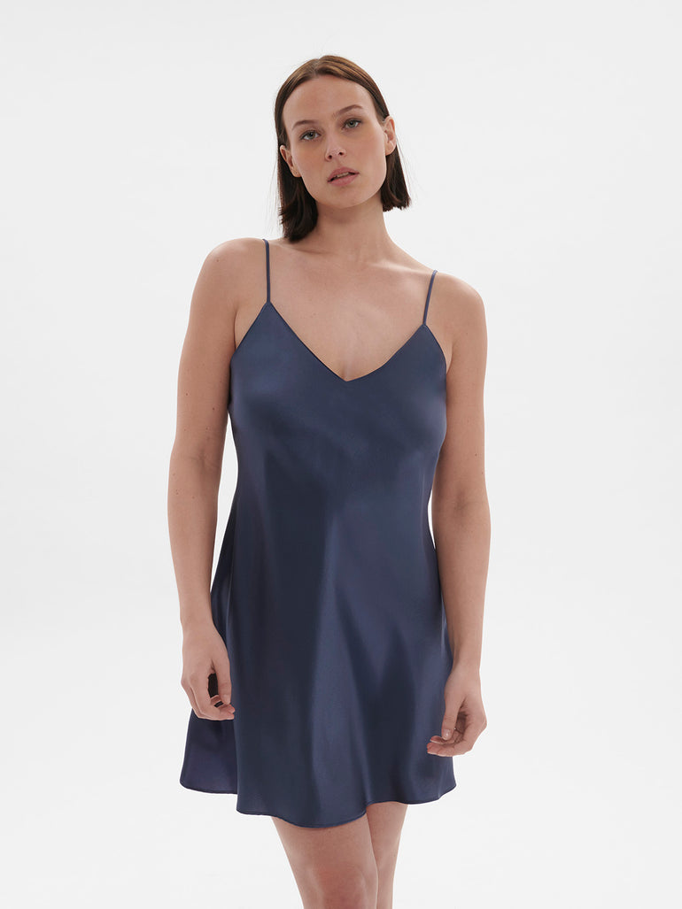 Dream Silk Dress Cinder Blue Simone Perele