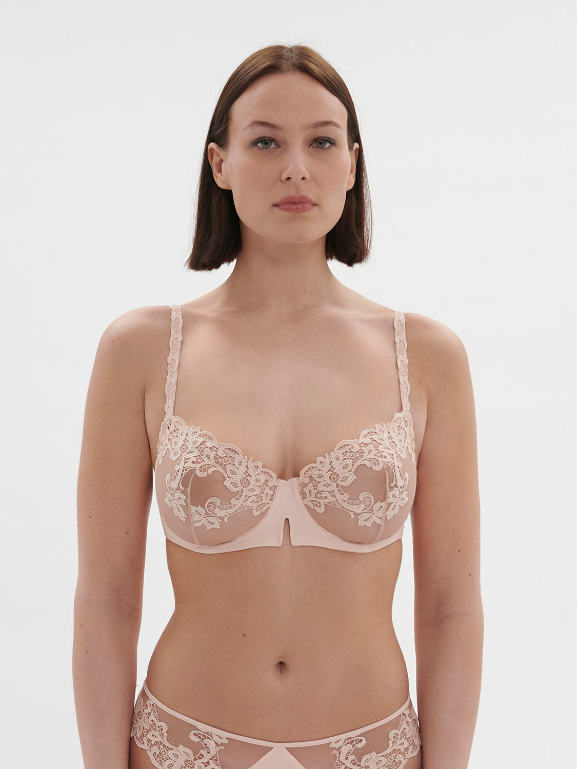 Saga Sheer Demi Bra Blushing Pink Simone Perele