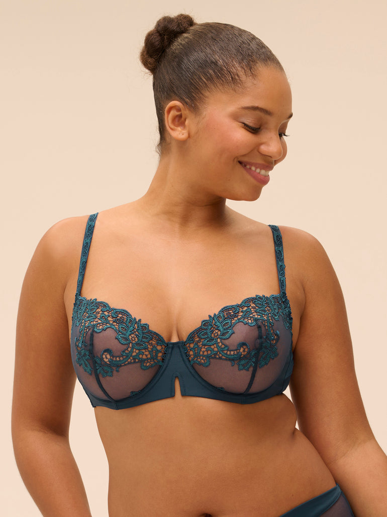 Simone Perele Saga Sheer Demi Bra Prestige Blue