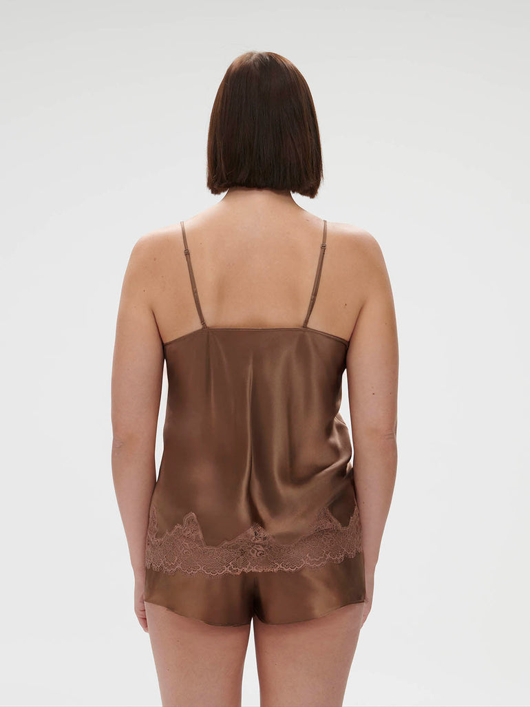 Nocturne Silk Top Macchiato Simone Perele