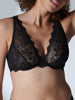 Freesia Sheer Underwire Triangle Bra Black Simone Perele