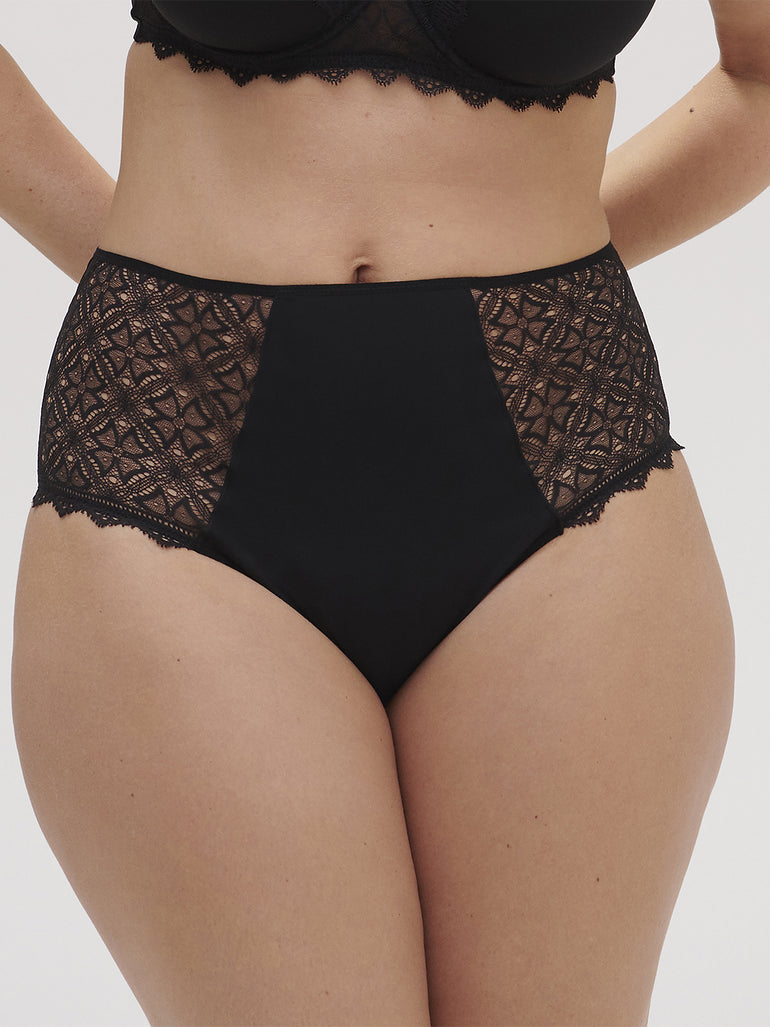 Escale Retro Brief Panty Black Simone Perele