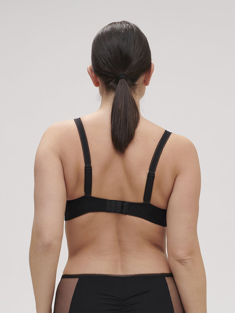Removable straps plunge bra Inspiration Simone Pérèle couleur Peau Noir  tailles 85 90