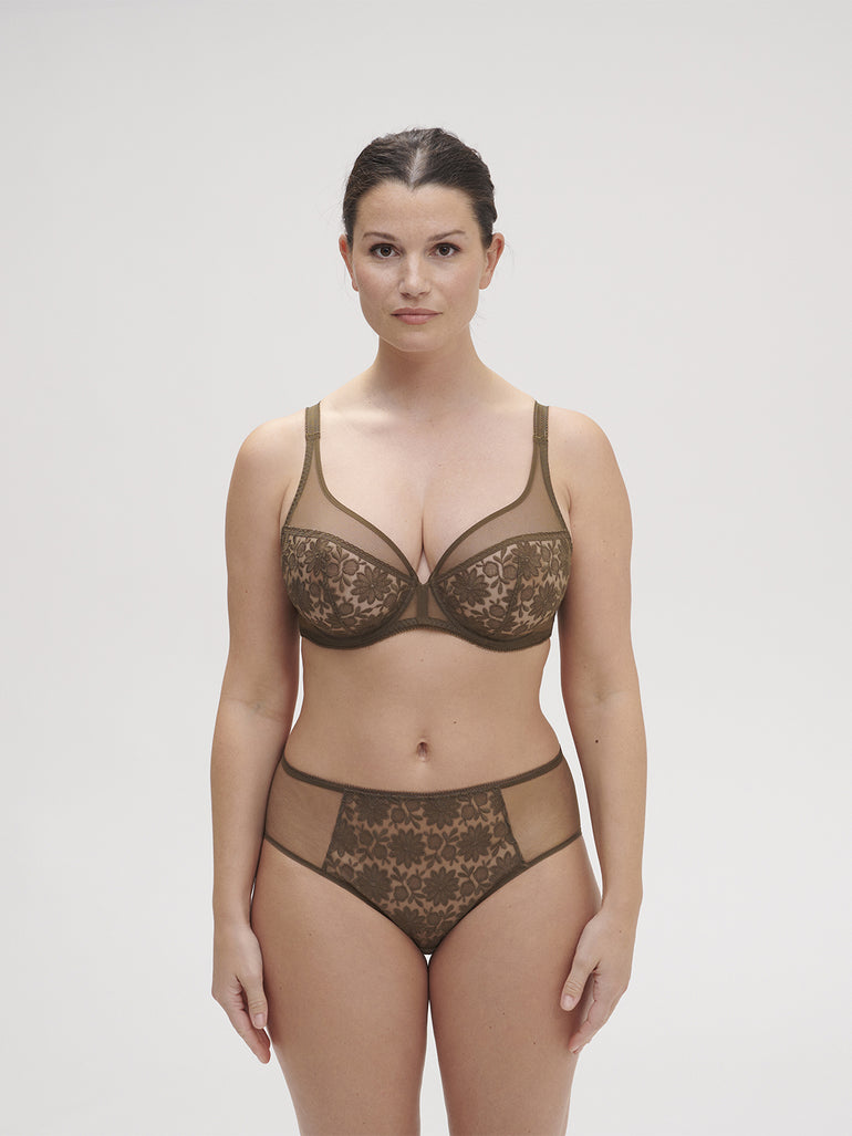 Amazone Full Coverage Plunge Bra Nomad Green Simone Perele