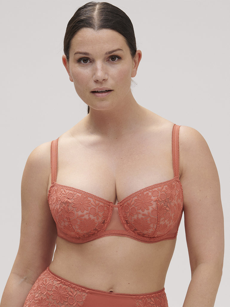 Amazone Sheer Demi Bra Texas Pink Simone Perele