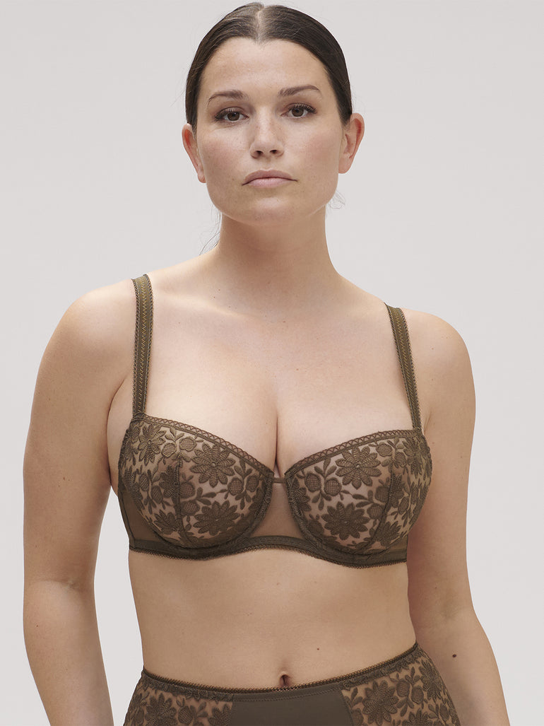 Amazone Sheer Demi Bra Nomad Green Simone Perele