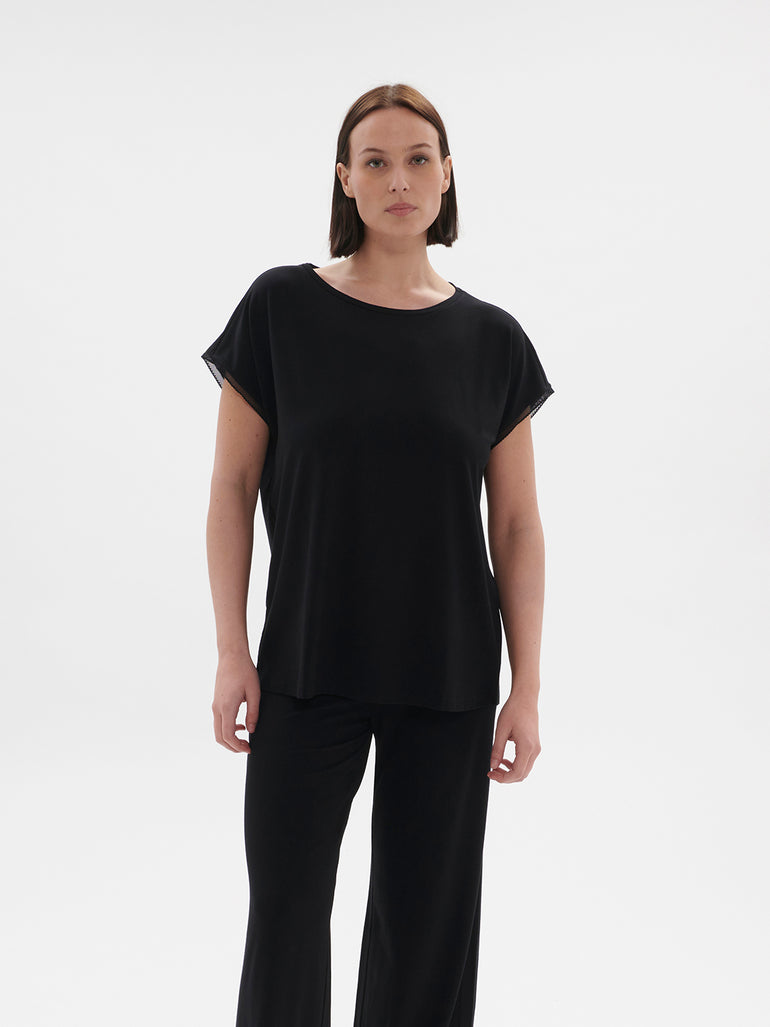 Simone Perele Aurore Short Sleeve Top Black