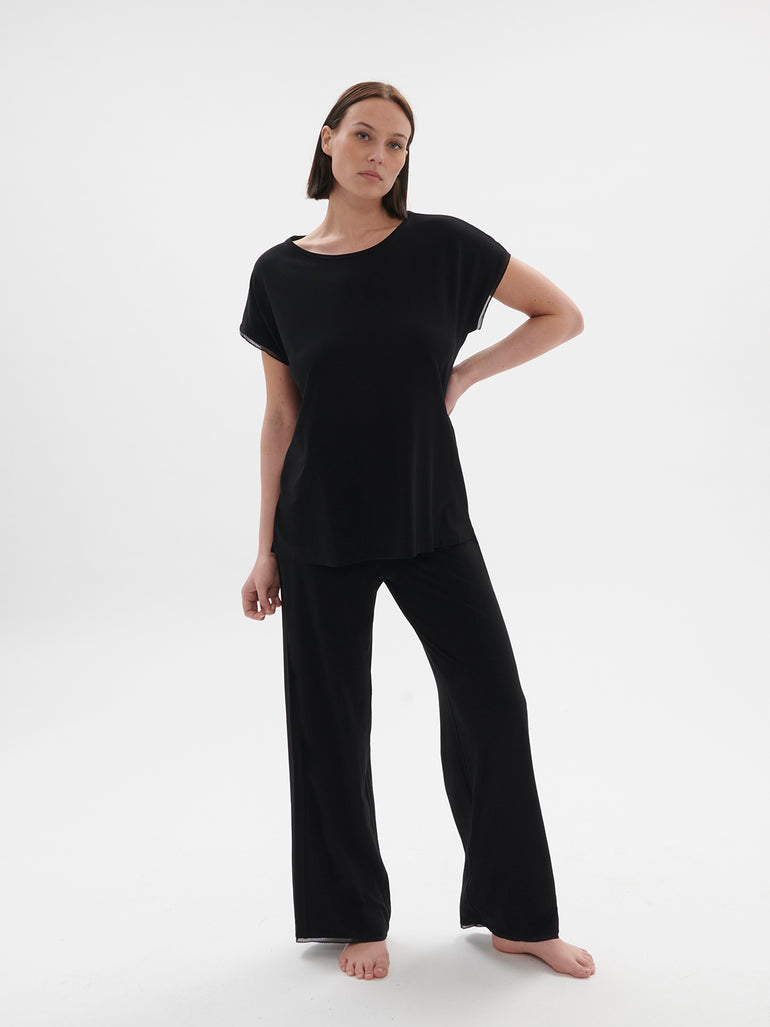 Simone Perele Aurore Short Sleeve Top Black