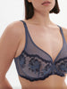 Intrigue Full Coverage Plunge Bra Cinder Blue Simone Perele