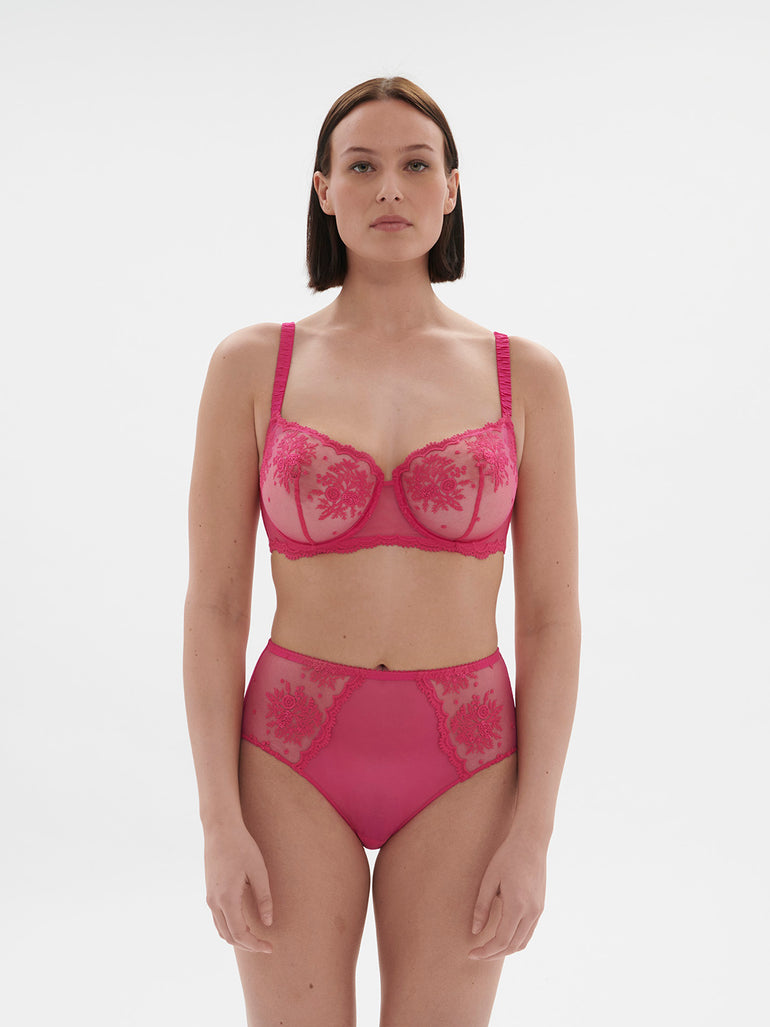 Intrigue Sheer Demi Bra Disco Pink Simone Perele