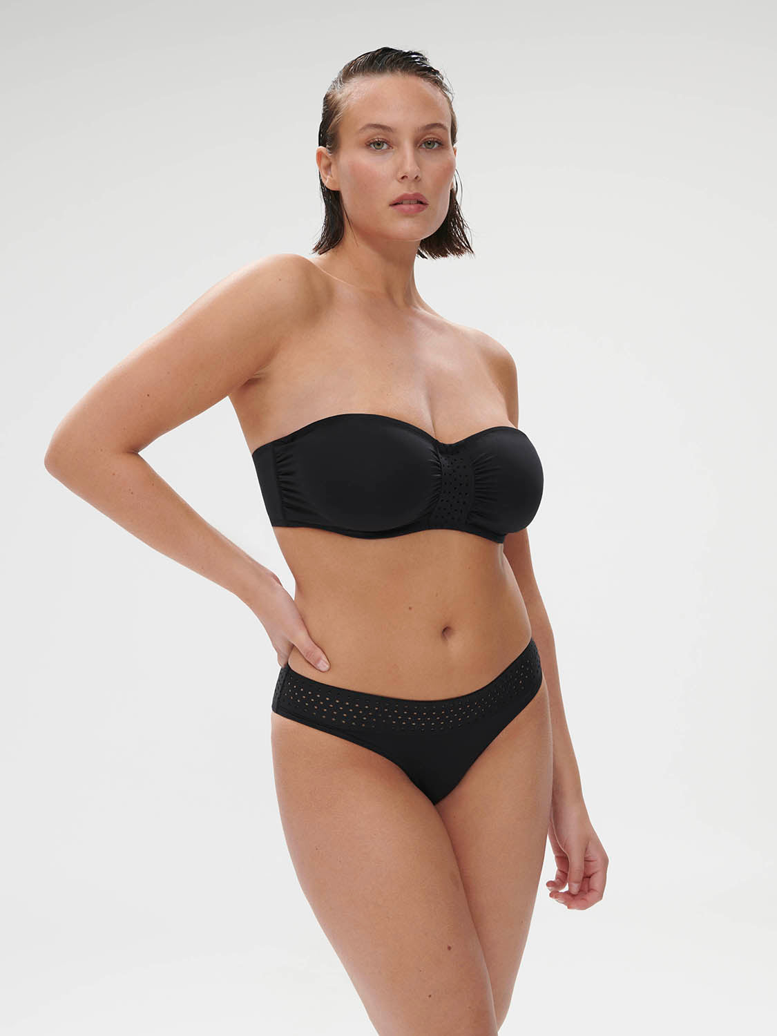 plus size black bandeau bikini top