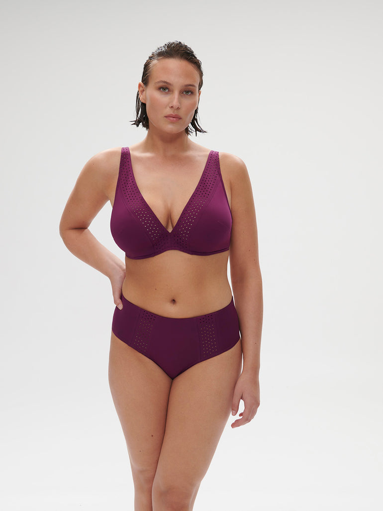 Hoya Underwire Plunge Swim Blackberry Simone Perele