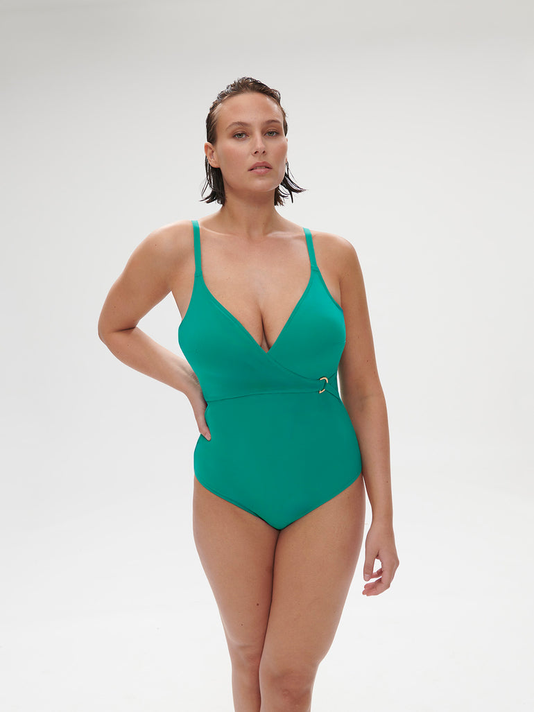 Palmeraie Wireless Padded One Piece Swim Waterfall Green Simone Perele