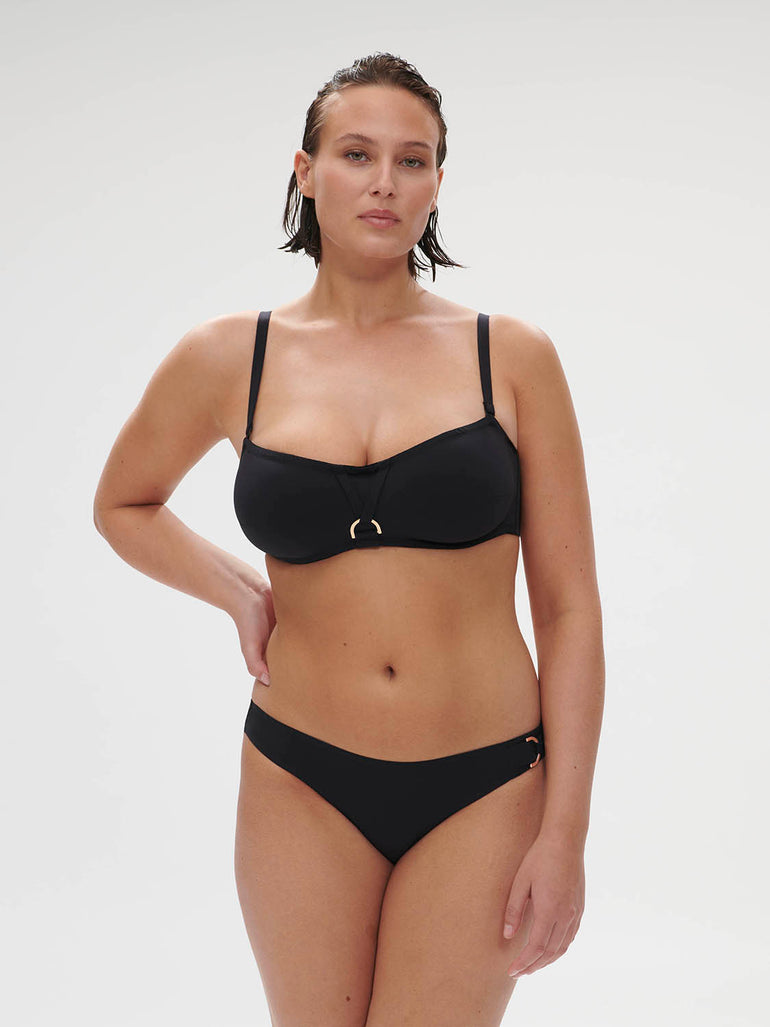 Palmeraie Underwire Bandeau Swim Black Simone Perele