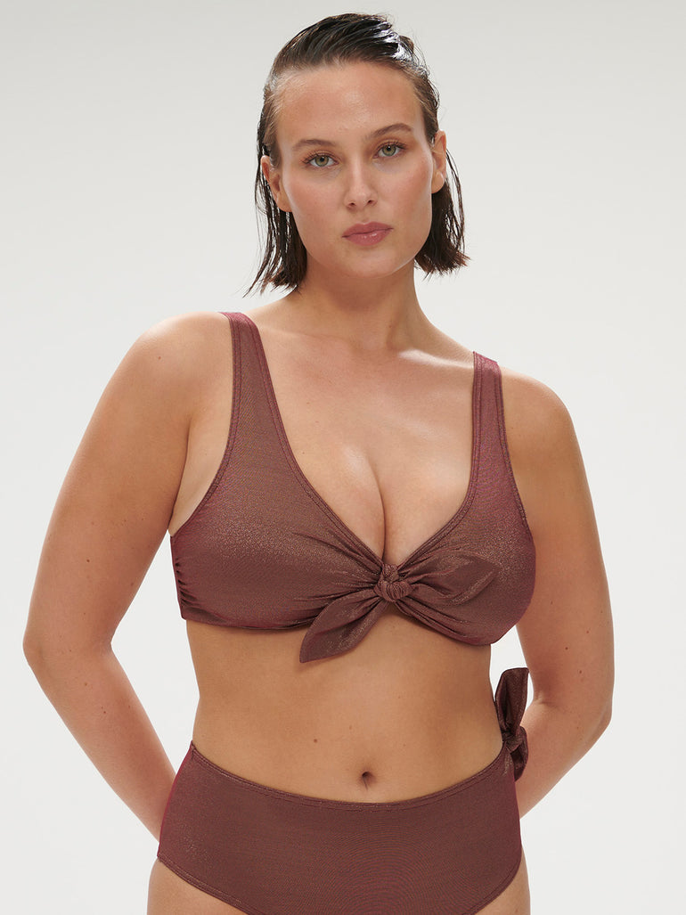 Daphné Wireless Triangle Swim Lurex Dark Purple Simone Perele