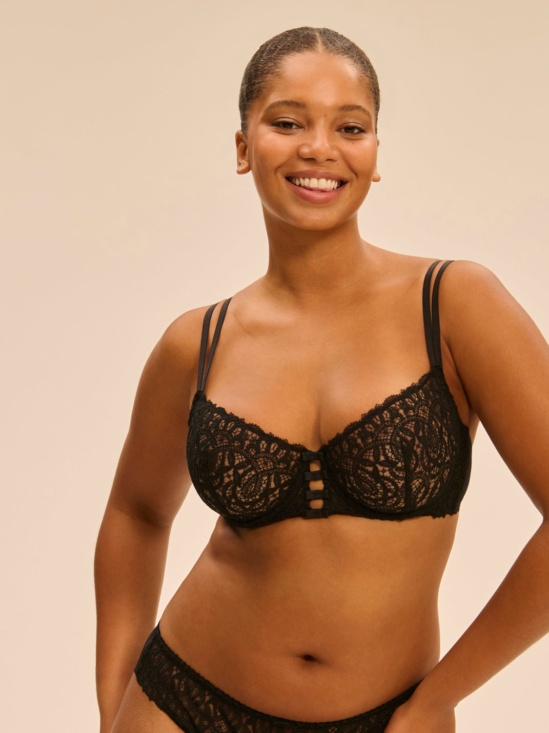 Symphonie Sheer Demi Bra Black Simone Perele