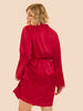 Love Me Silk Long Kimono - Opera Red