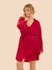 Love Me Silk Long Kimono - Opera Red
